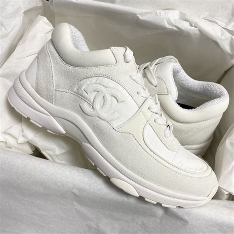 white reflective chanel trainers|Chanel shoes for women.